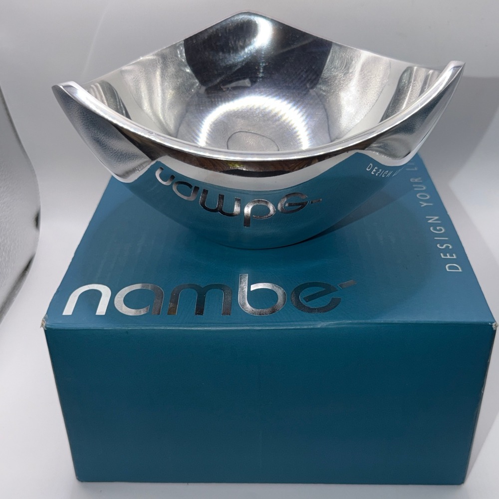 Nambe 6" Butterfly Bowl Silver Metal Alloy Mid Century Modern MCM Decor